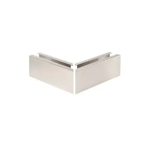 Brushed Stainless 12" 90 Degree Mitered Corner Cladding for L21S Series Standard Square Base Shoe