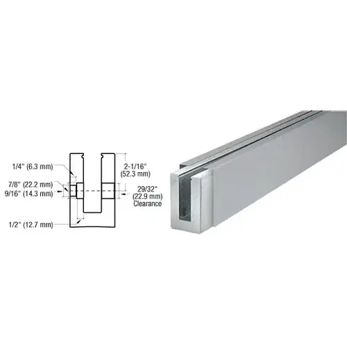 CRL B5SFBSC B5S Series Brushed Stainless Custom Square Shoe Fascia Mount Drilled for 1/2" Glass