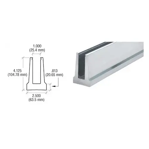 CRL B5T10 B5T Series Mill Aluminum 120' Tapered Base Shoe Undrilled for 1/2" Glass