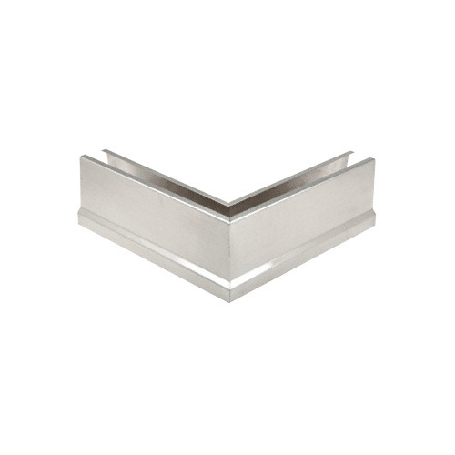 12" Brushed Stainless 90 degree Mitered Corner Cladding for B5T Series Tapered Base Shoe