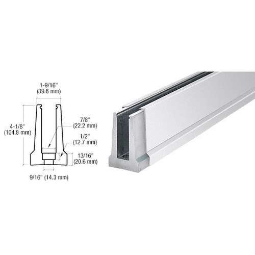 B5T Series Polished Stainless Custom Tapered Base Shoe Drilled for 1/2" Glass