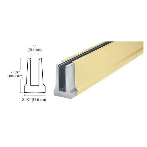 B5T Series Satin Brass Custom Tapered Base Shoe Undrilled for 1/2" Glass