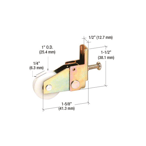 1" Nylon Sliding Screen Door Bottom Roller for Pacesetter Doors