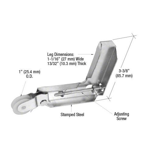 CRL B607 1" Nylon Sliding Screen Door Corner Roller Assembly for Metal