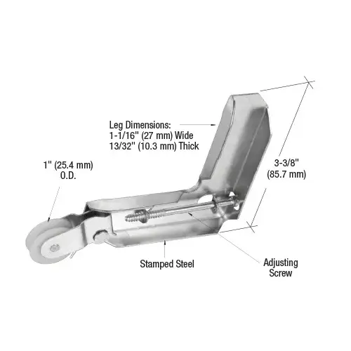 1" Nylon Sliding Screen Door Corner Roller Assembly for Metal Industry