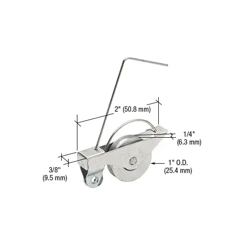 1" Steel Ball Bearing Sliding Screen Door Spring Tension Roller - pack of 2