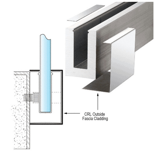 316 Polished Stainless 120" Outside Fascia Cladding for CRL's Laminated Base Shoe - L56S Series 120" Stock Length