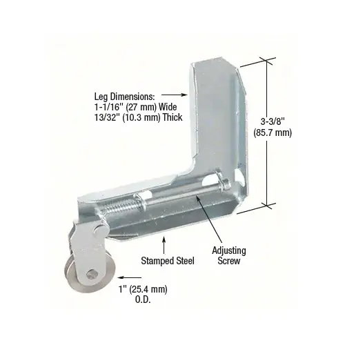 Stamped Aluminum Corner Insert With 1" Steel Ball Bearing Center Groove Sliding Screen Door Roller for Metal Industry