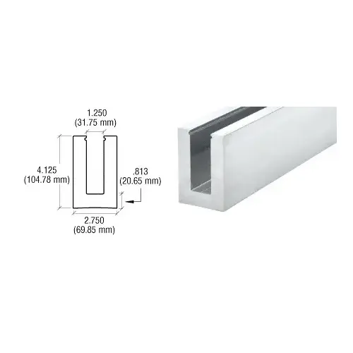 CRL B7S10 B7S Series Mill Aluminum 120" Square Base Shoe Undrilled for 3/4" Glass