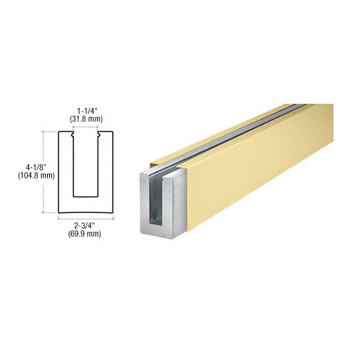 B7S Series Brass Custom Length Square Base Shoe for 3/4" Glass