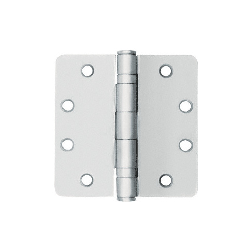 Satin Chrome Standard Weight 1/4" Radius Ball Bearing Template Butt Hinge