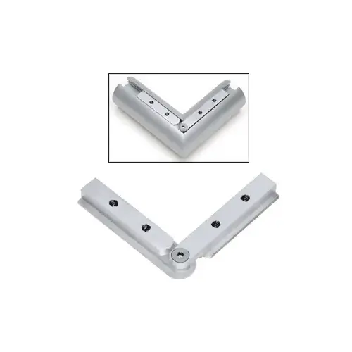 CRL Blumcraft BCSP1HASA Satin Anodized Horizontal Adjustable Hand Rail Corner Splice