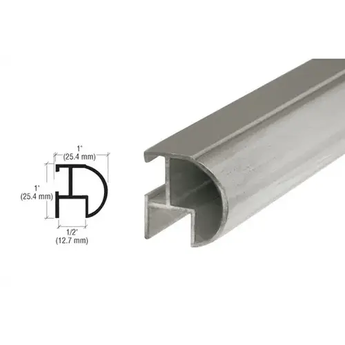 Brushed Nickel Bull Nose Mirror Frame Extrusion  4 inch Sample