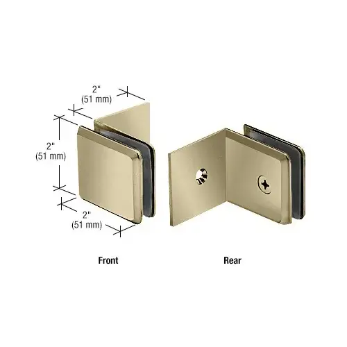 Brushed Bronze Fixed Panel Beveled Clamp With Large Leg