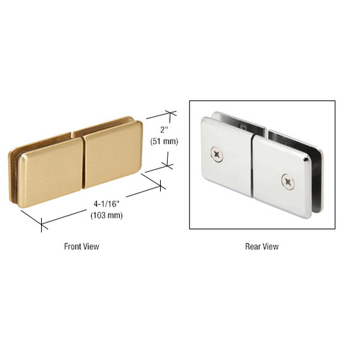 CRL BGC188SB Satin Brass Square Beveled Style 180 degree Glass-to-Glass Movable Transom Clamp