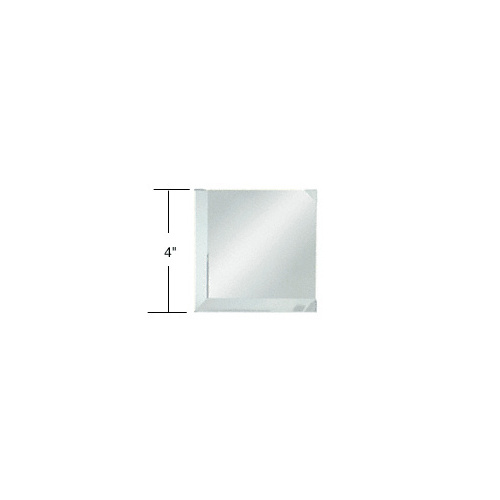 Clear Mirror Glass 4" Square Beveled on 2 Sides