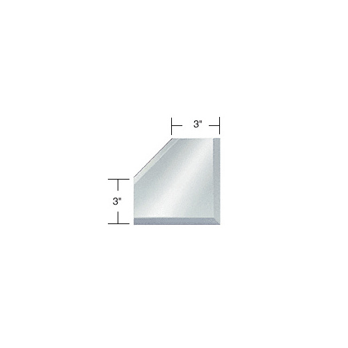 CRL BM2M3 Clear Mirror Glass 3" Mitered Corner Beveled on 3 Sides