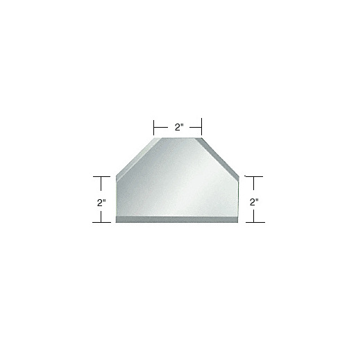 CRL BM2T2 Clear Mirror Glass 2" T-Connector Beveled on 3 Sides