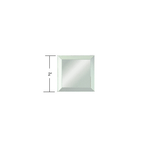 Clear Mirror Glass 2" Square Beveled on All 4 Sides