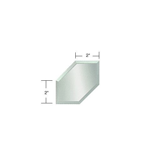 CRL BM4E2 Clear Mirror Glass 2" Emerald Corner Beveled on All 6 Sides