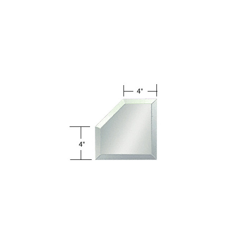 CRL BM4M4 Clear Mirror Glass 4" Mitered Corner Beveled on All 5 Sides