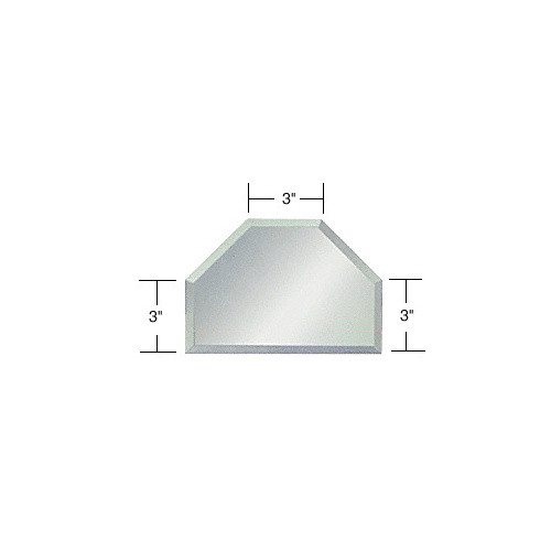 CRL BM4T3 Clear Mirror Glass 3" T-Connector Beveled on All 6 Sides