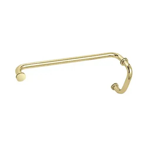 CRL BM6X18BR Polished Brass 6" Pull Handle and 18" Towel Bar BM Series Combination With Metal Washers