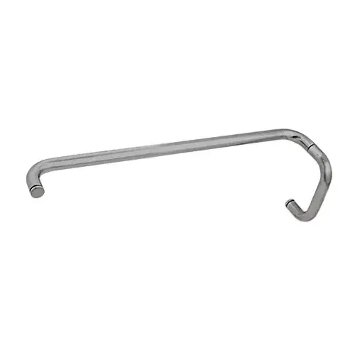 Brushed Nickel 6" Pull Handle and 24" Towel Bar BM Series Combination Without Metal Washers