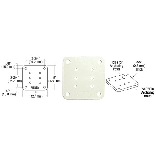 Oyster White 5" x 5" Square Base Plate