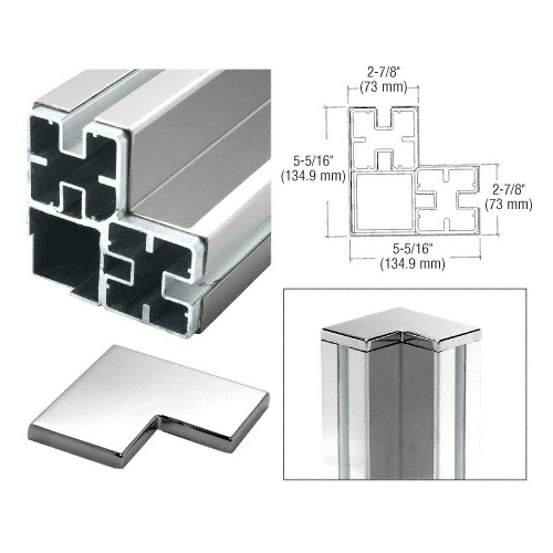 Polished Stainless 90 degree Corner Barrier Post Kit - Custom Height