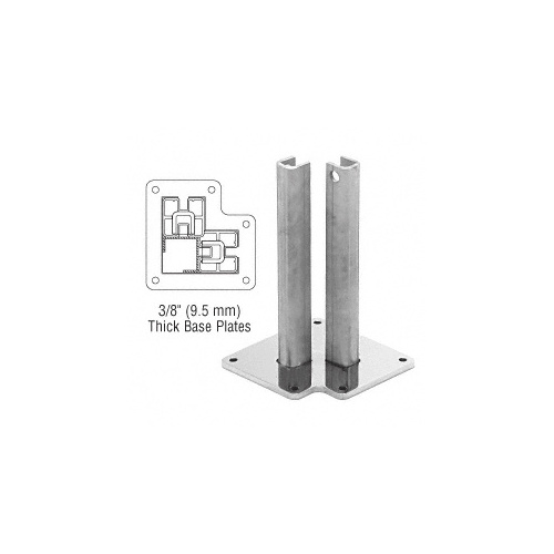 CRL BPLST30 Steel Surface Mount Stanchion for up to 72" Barrier Corner Post