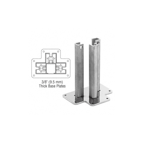 Steel Surface Mount Stanchion for up to 72" Barrier 3-Way Post