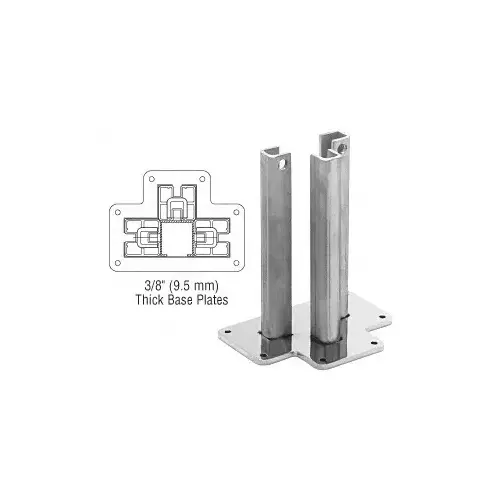 CRL BPTST30 Steel Surface Mount Stanchion for up to 72" Barrier 3-Way Post