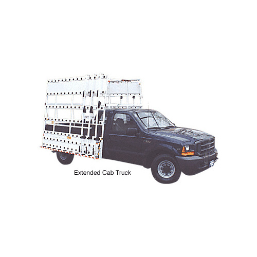 White 120" x 86" Steel Glass Rack for Club Cab Pickup Trucks