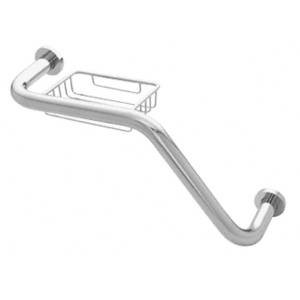 CRL GB535CH Polished Chrome 20" 135 Degree Grab Bar With Wire Basket