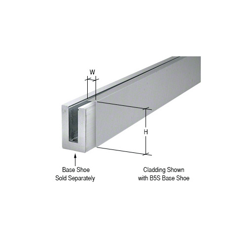 CRL BSCBS10 Brushed Stainless 120" Cladding for B5S Series Standard Square Aluminum Base Shoe
