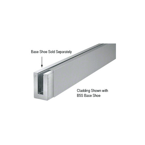 316 Brushed Stainless 120" Straight Cladding for B5S Series Standard Square Aluminum Base Shoe