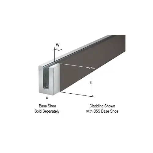 CRL BSCDU10 Black Bronze Anodized 120" Cladding for B5S Series Standard Square Aluminum Base Shoe