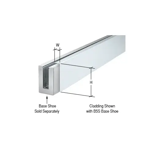 Mill Aluminum Cladding 120" for B5S Series Standard Square Aluminum Base Shoe