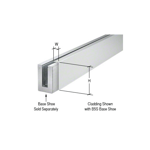 CRL BSCSA10 Satin Anodized 120" Cladding for B5S Series Standard Square Aluminum Base Shoe