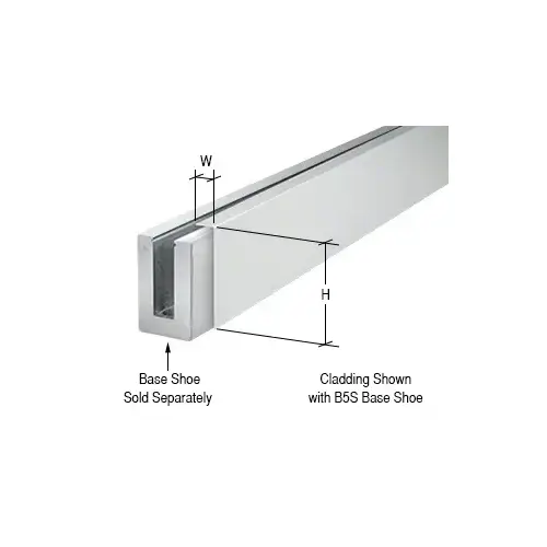 CRL BSCSA10 Satin Anodized 120" Cladding for B5S Series Standard Square Aluminum Base Shoe