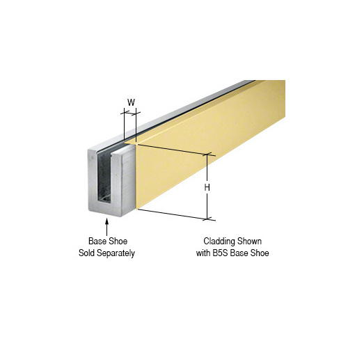 Satin Brass 120" Cladding for B5S Series Standard Square Aluminum Base Shoe