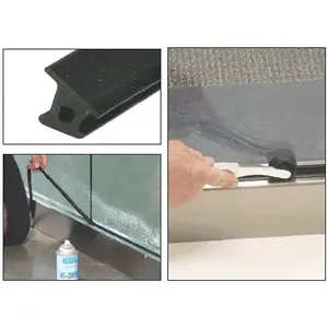 CRL BSG100 Black Top Rubber Gasket for Monolithic Tempered Glass Base Shoe - 100' Roll