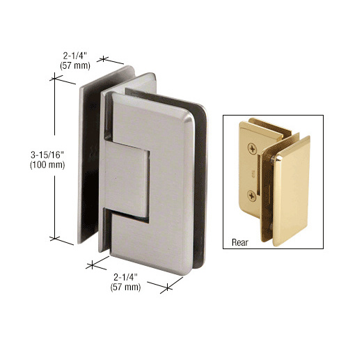 Brushed Nickel Cologne 092 Series 90 degree Glass-to-Glass Hinge