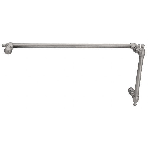 Brushed Nickel Colonial Style Combination 6" Pull Handle With 24" Towel Bar