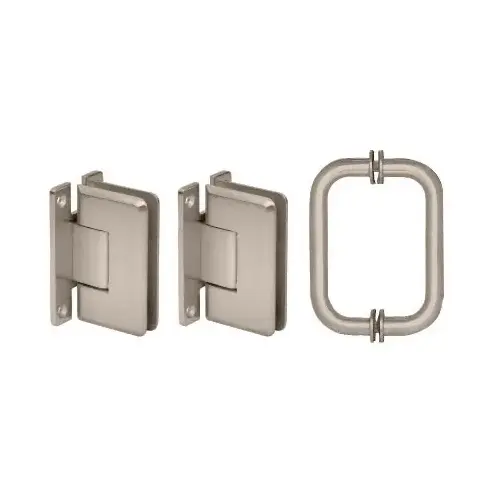 CRL C0LS3BN Brushed Nickel Cologne 037 Hinge and Shower Pull Handle Set