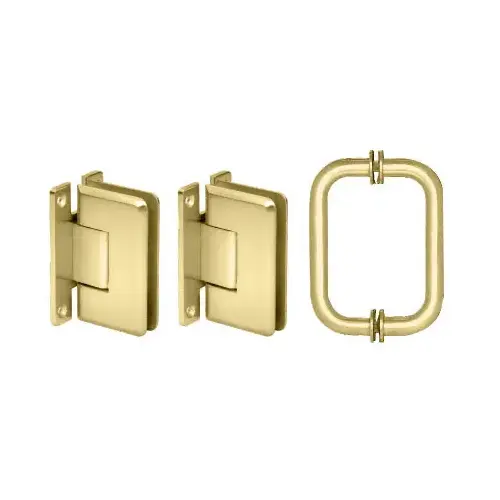 Polished Brass Cologne 037 Hinge and Shower Pull Handle Set