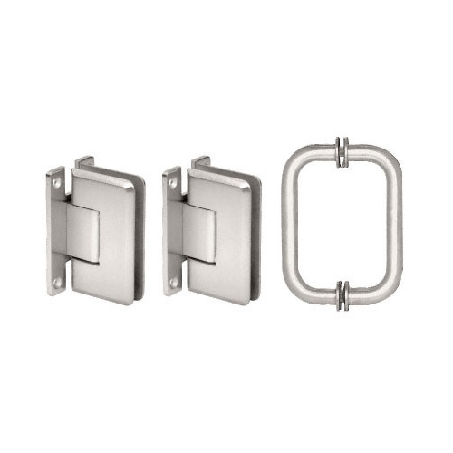 CRL C0LS3CH Polished Chrome Cologne 037 Hinge and Shower Pull Handle Set