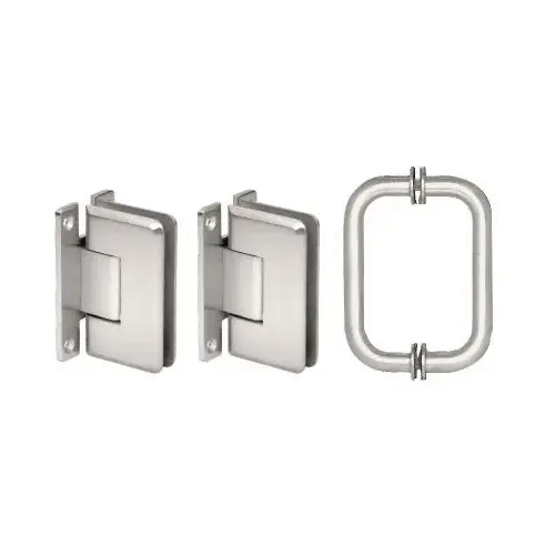 Polished Chrome Cologne 037 Hinge and Shower Pull Handle Set