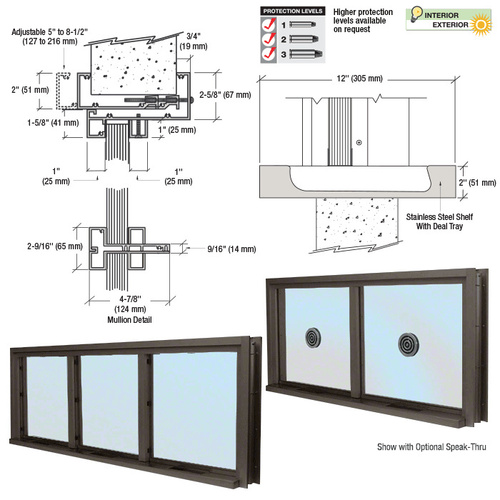 Dark Bronze Aluminum Clamp-On Frame Multi-Lite Window